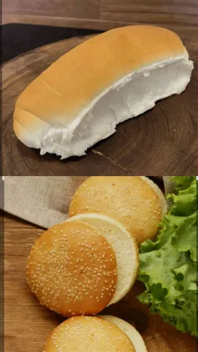 Pães para hambúrguer e hot dog 