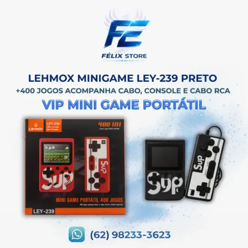 LEY-239 Mini Game 400 em 1 - Console Portátil Retrô