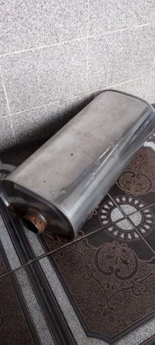 Escapamento Abafador silencioso intermediário aço inox medida 2,5 polegadas 56cmx28cm