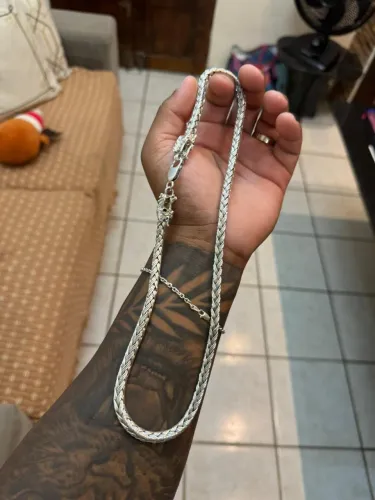 CONJUNTO CORRENTE CABEÇA DE DRAGÃO + PULSEIRA DE PRATA 950 BALI!!