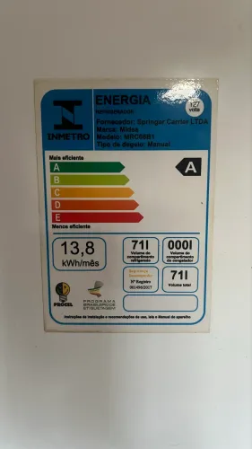 Frigobar Midea 71 litros - Excelente estado