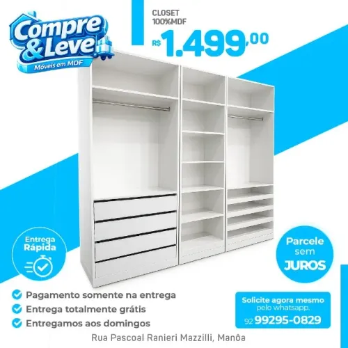 Closets 100% MDF - direto da fábrica