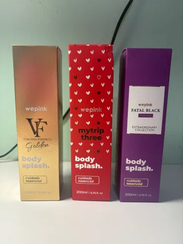 Kit Body Splash WePink - My Trip Three, Fatal Black For Her, VF Golden