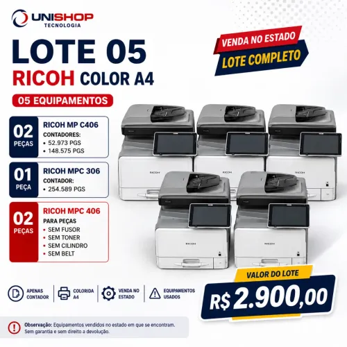 Lote de Multifuncionais Ricoh