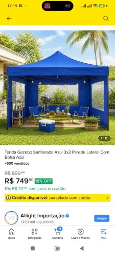 Tenda gazebo 3x3m