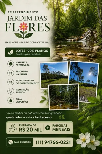 Mairinque Dona Catarina - 540m2 terreno plano!