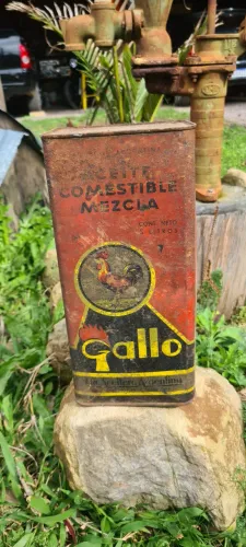Lata antigua Aceite Gallo