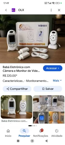 Babá eletrônica com câmera noturna