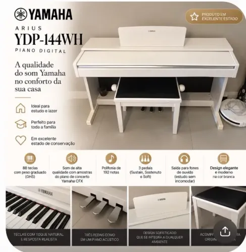 Piano Semi Novo Yamaha - Comprado na Alemanha
