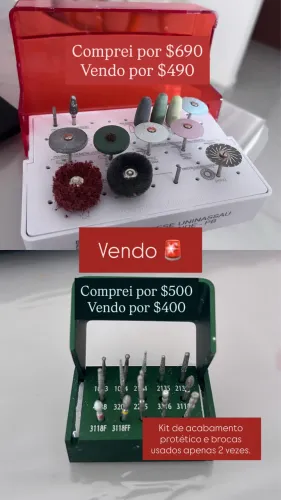 VENDO KIT DE BROCAS DE PRÓTESE E KIT DE POLIMENTO DA ANERICAN BURS
