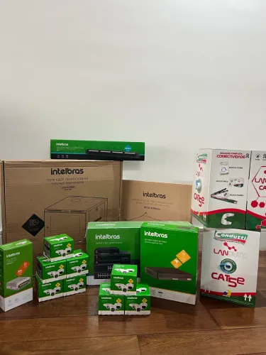 Câmera, DVR, Switch, Cabo, Rack 