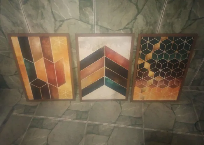 Conjunto de 3 quadros decorativos modernos