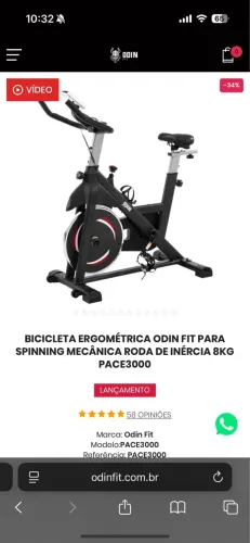 Bike ergométrica odin fit