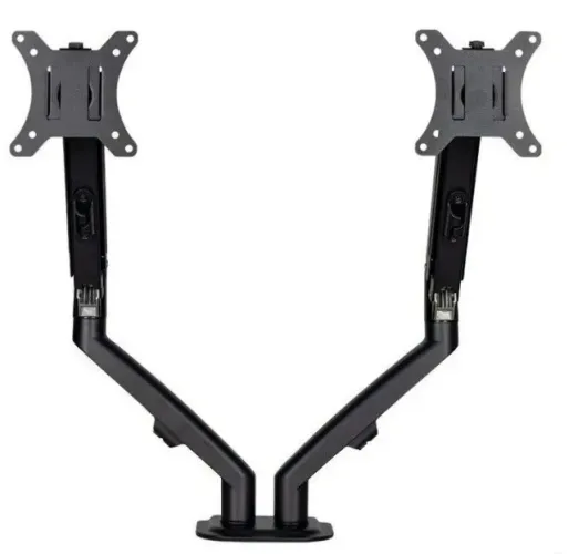suporte articulado com pistao a gas para 2 monitores 17 a 27 preto zinnia nimbo 200 novo l