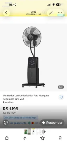 Ventilador purificador 127 volts bairro Portão