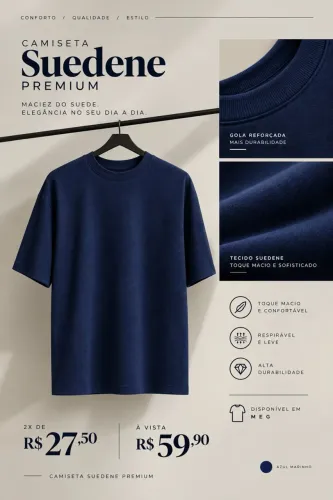 Camisa oversized suedene premium masculina | Lagarto ?