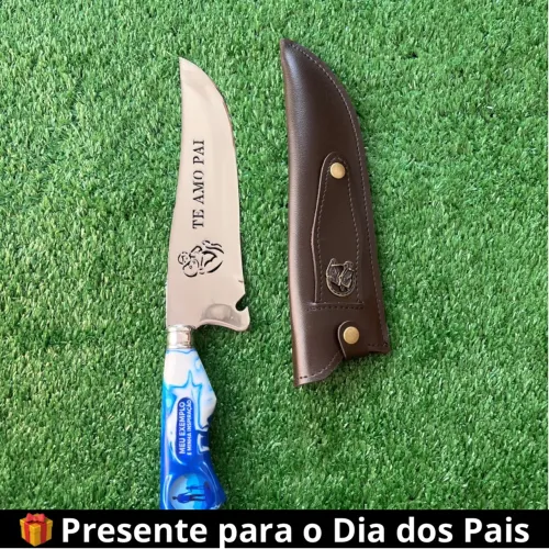 Faca Personalizada "Te Amo Pai" + Bainha | Presente Dia dos Pais