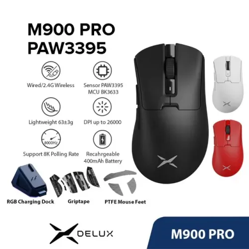 MOUSE DELUX M900 PRO PRETO NOVO