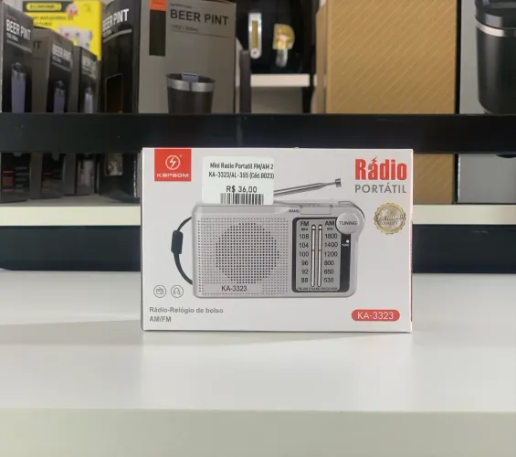 Mini Rádio Portátil AM/FM Recarregável