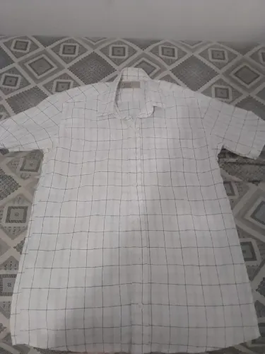 Camisa blusa branca listrada de botão La Ville 