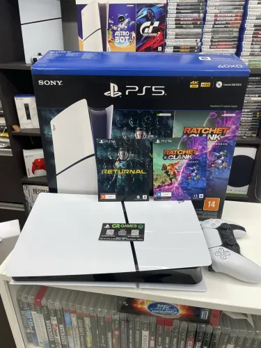 Ps5 slim sem leitor semi novo e garantia