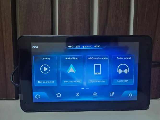 Multimídia Portátil 7" CarPlay e Android Auto Sem Fio Nova