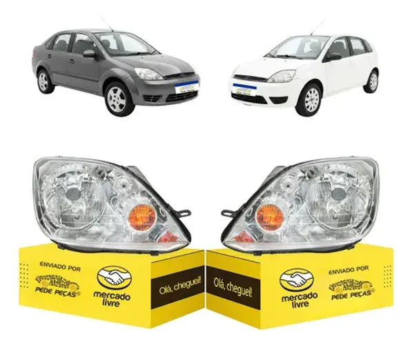 Par Farol Ford Fiesta 2003 2004 2005 2006 2007 Pisca Ambar Ambos Lados
