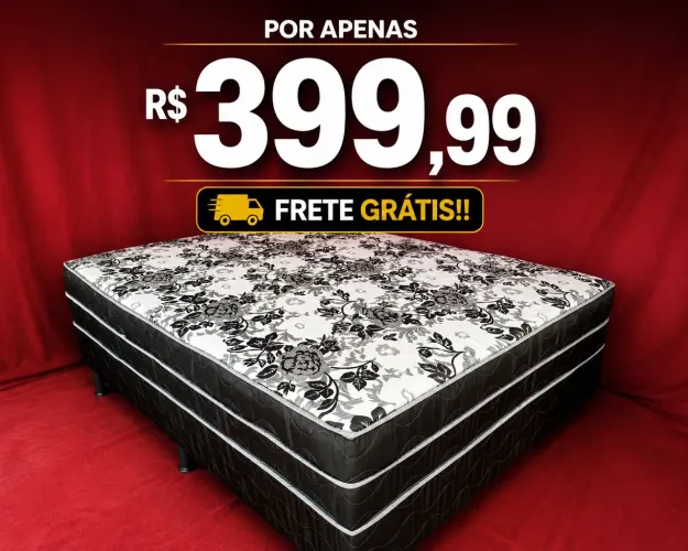 Cama box casal Espuma 20cm - Nova ( Frete grátis )