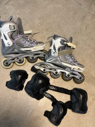 Patins Rollerblade Ajustável + Kit Proteção Completo - Infantil/Juvenil