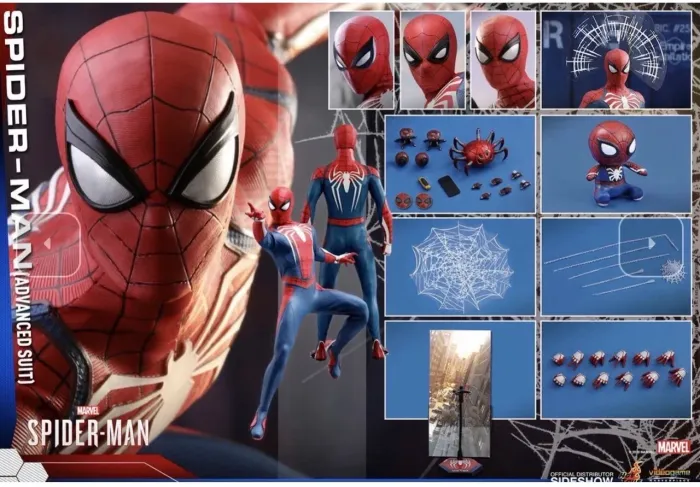 Hot Toys homem aranha ps5 traje clássico e advanced suit spider man marvel comics