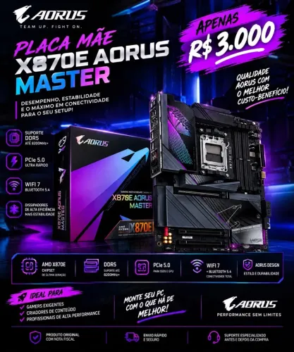 Placa mãe X870E Aorus Master
