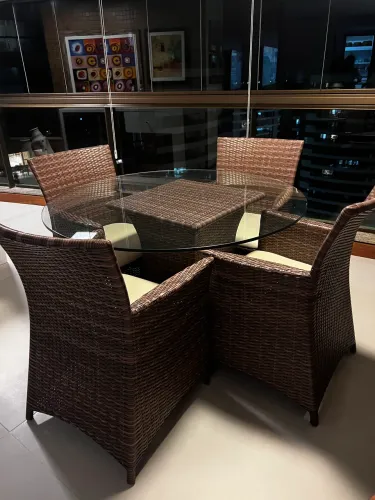 Conjunto Mesa e cadeiras de varanda ou praia Tidelli 