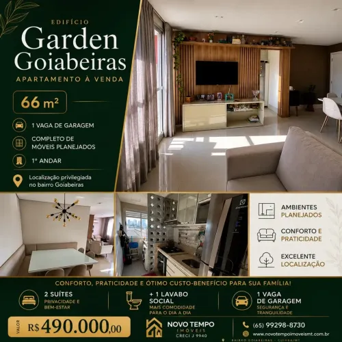 Garden Goiabeiras, apartamento á venda mo bairro goiabeiras, Cuiabá-MT