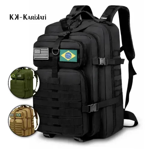Mochila Tática Impermeável Militar 50 Lts Preto