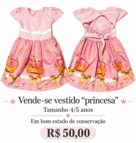 Vende se vestido de princesa 4/5 anos
