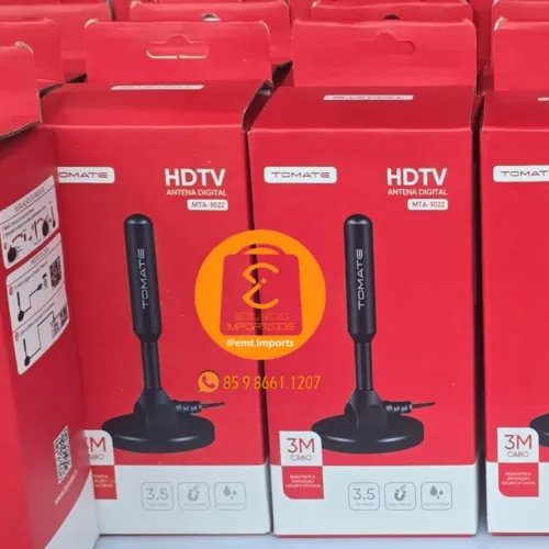 Antena Digital a Prova d'água com fio de 3 Metros para TV, Televisão HDTV