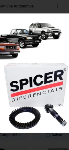 Coroa e pinhão Dana Albarus Spicer 9X43 p/ GM S-10 / Ford F1000