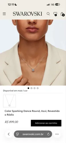 Conjunto colar e pulseira Swarovski