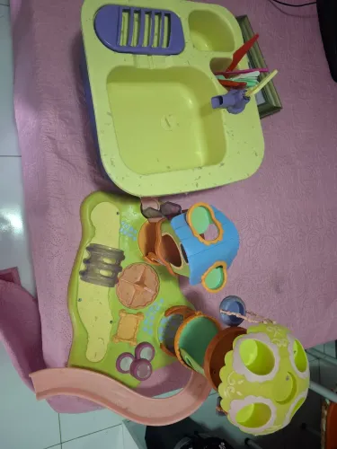 Littlest Pet Shop e pia de brinquedo - casinha de brinquedo com elevador e escorrego + pia