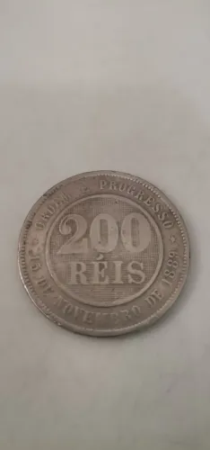 Moeda Antigas 200 Reis 15/Nov/1889