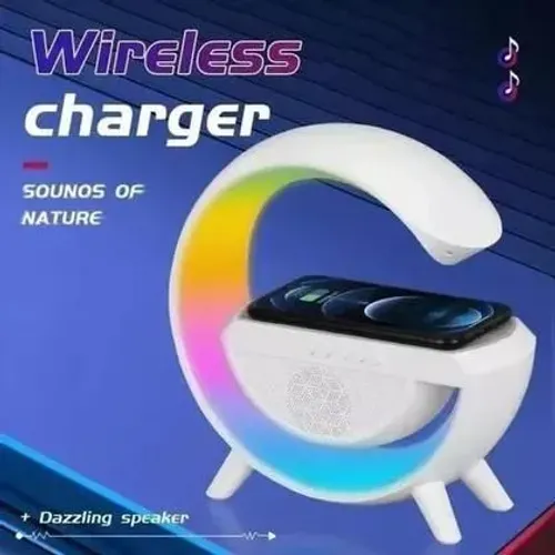 Luminária RGB Caixinha de Som Bluetooth e Carregador por Indução G-Speaker (Bivolt)<br>