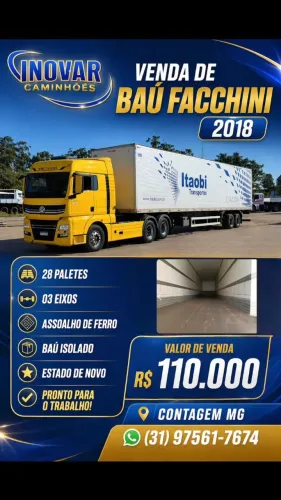 Carreta Baú Facchini 2018 28 paletes