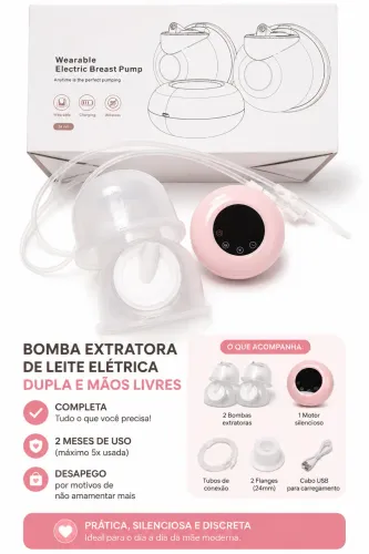 Bomba extratora de leite elétrica dupla mãos livres 