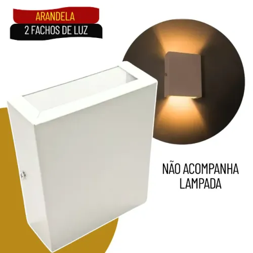 Arandela Slim 2 Fachos em Policarbonato para Parede Interna e Externa - SCS85