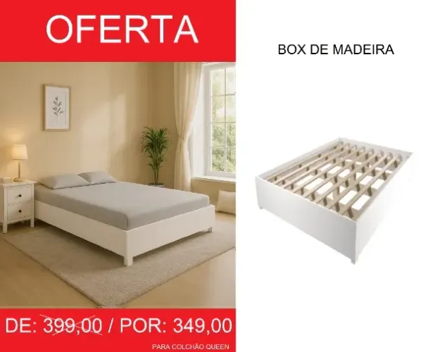 Cama casal-box madeira