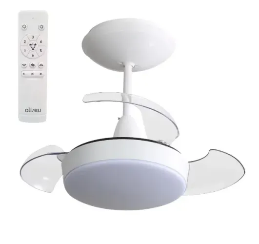 Ventilador de teto retrátil - Aliseu - branco- com controle remoto-bicolor -moto inverter