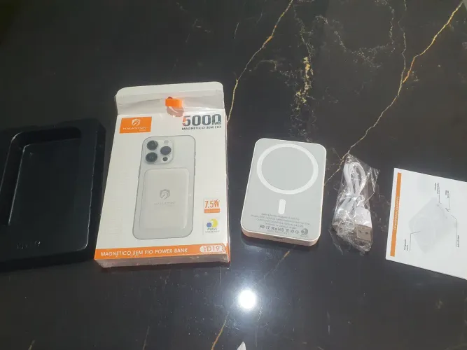 Powerbank por indução, carregador 5.000mAh - já é o menor preço