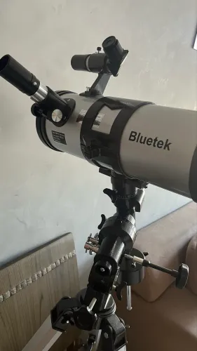 Telescópio Equatorial Newtoniano Bluetek 114mm 1000mm Aumento 1500x Tripé Alumínio