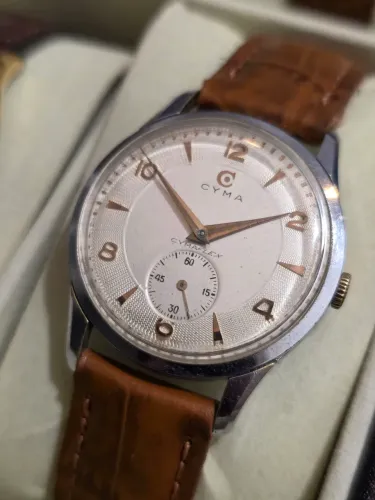 Relógio suíço Cyma Cymaflex 33mm Calibre R458 Vintage Original caixa em aço inox assinado