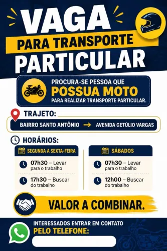 Vaga pra transporte particular . Por favor olhar descrição completa.
